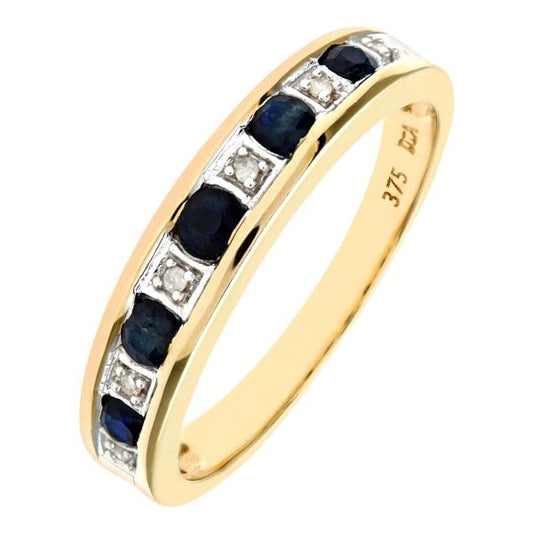 Sapphire, Diamond and Gold Ring