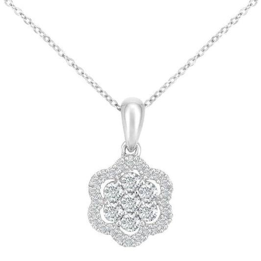White Gold and 0.34ct Diamond Pendant