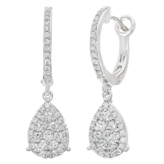 0.55ct Diamond, 18ct White Gold Earrings