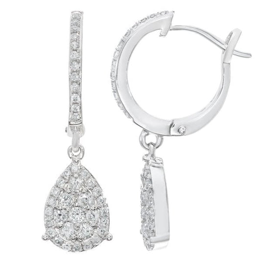 0.55ct Diamond, 18ct White Gold Earrings