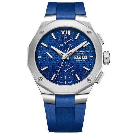 Riviera, steel, rubber, watch Men,chrono auto 43mm