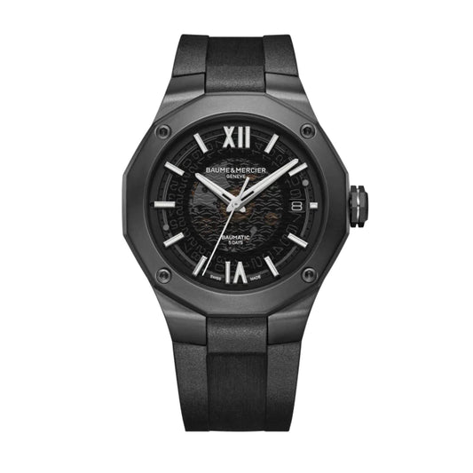 Riviera steel-ADLC, rubber, watch Men auto mvt