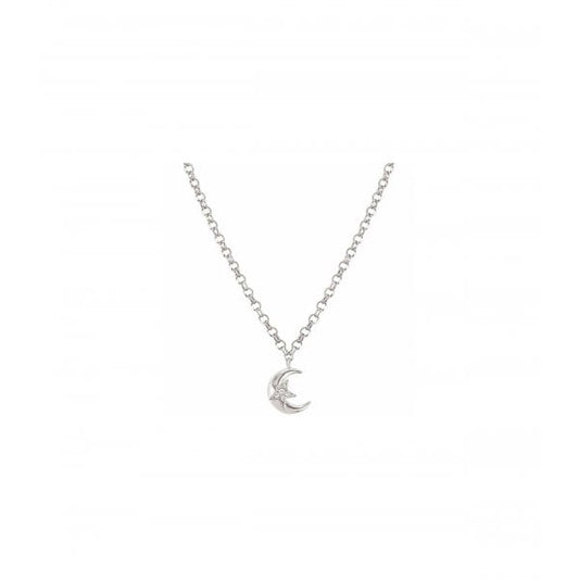 Sweetrock Cubic Zirconia Silver Moon Necklace