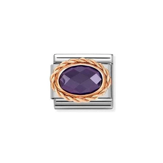 Oval Faceted Rose Gold Purple