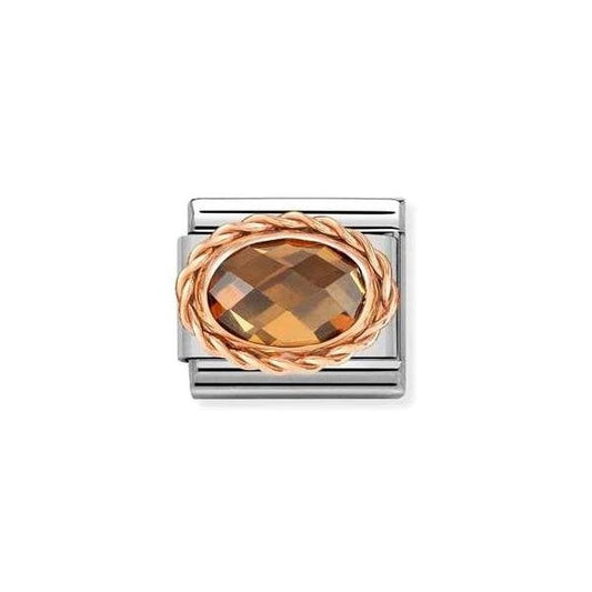 Couture Rose Gold & Green Crystal Charm