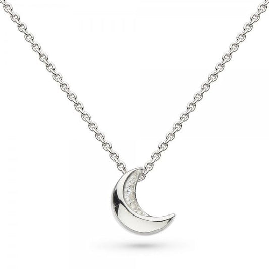 Miniature Crescent Moon Sparkle Pavé Necklace