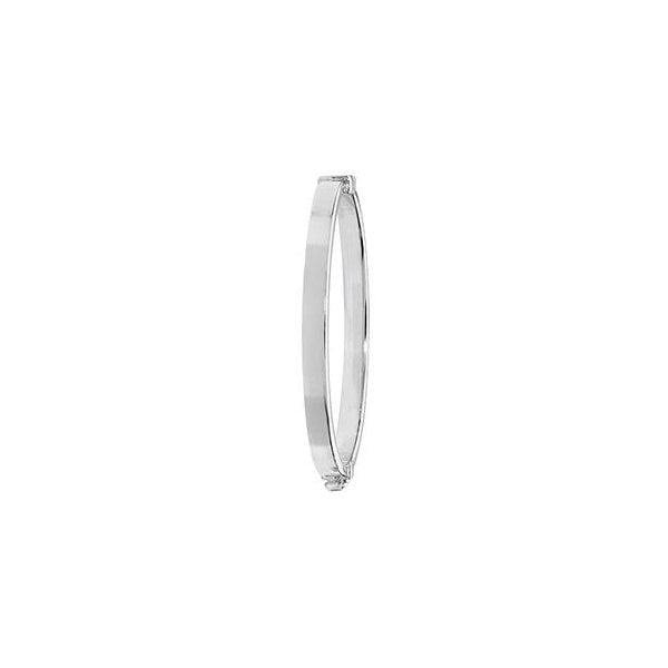 SILVER BABIES' OVAL PLAIN HINGED BANGLE