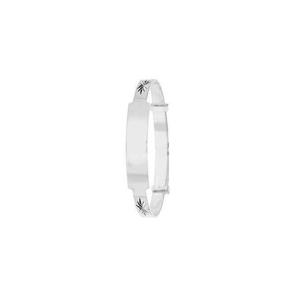SILVER BABIES' ROUND DIA CUT ID EXPANDABLE BANGLE