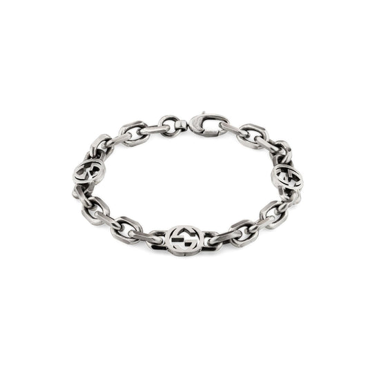 Interlocking G Bracelet Aged Silver - 21cm