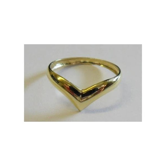 9ct Yellow Gold plain wishbone ring - Size N