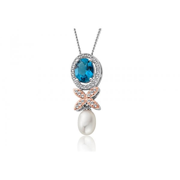 Queen's Jubilee Superbloom Blue Topaz Pendant