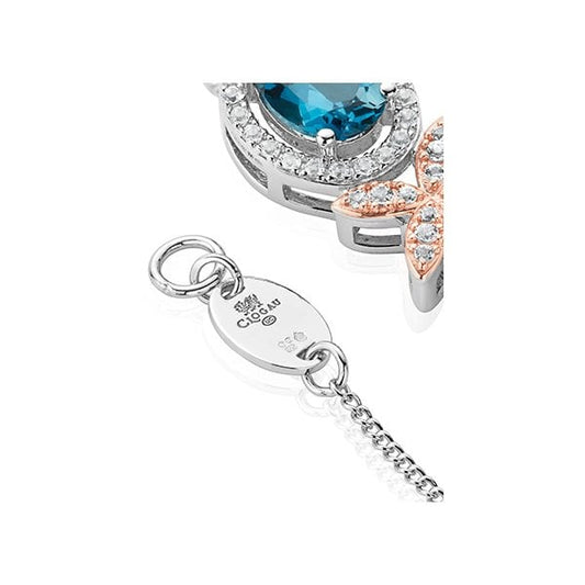 Queen's Jubilee Superbloom Blue Topaz Pendant