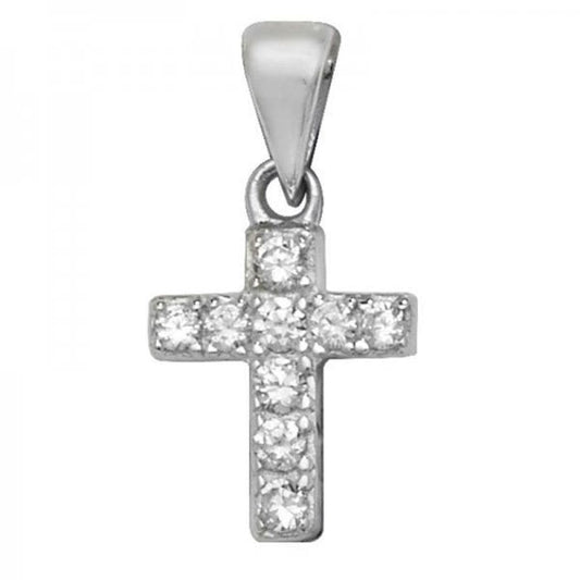 Small CZ Cross Pendant