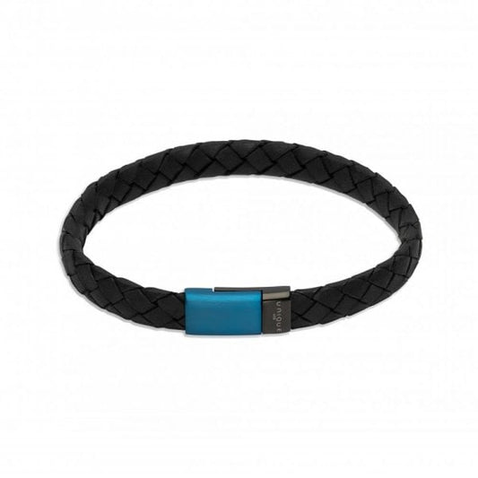 Leather Bracelet - Black/Blue