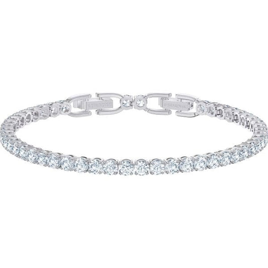 Tennis Deluxe bracelet, Round cut, White 18cm