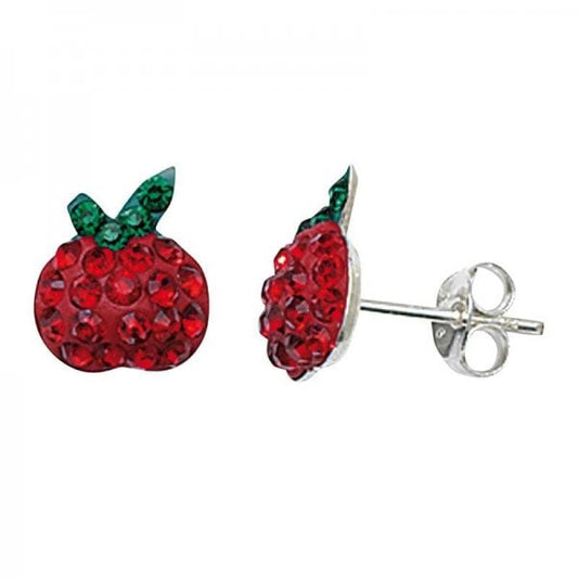 Kids Crystal Apple Earrings