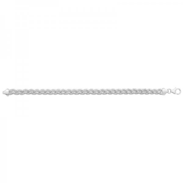 Silver Woven Double Strand Fancy Bracelet
