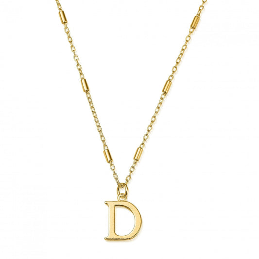 Gold Iconic Initial Necklace - D