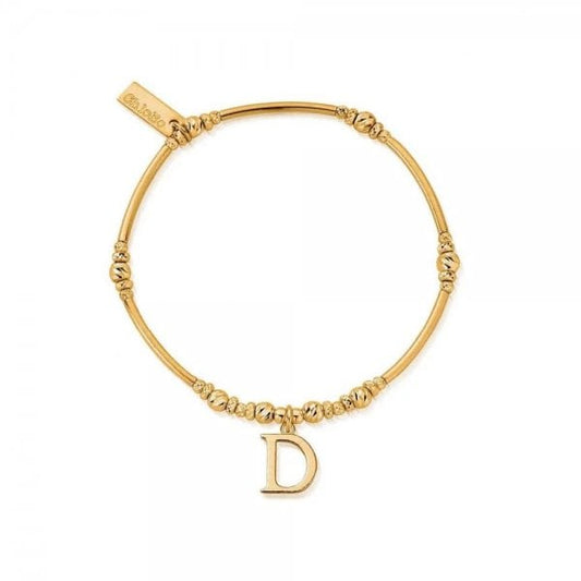 Gold Iconic Initial Bracelet - D