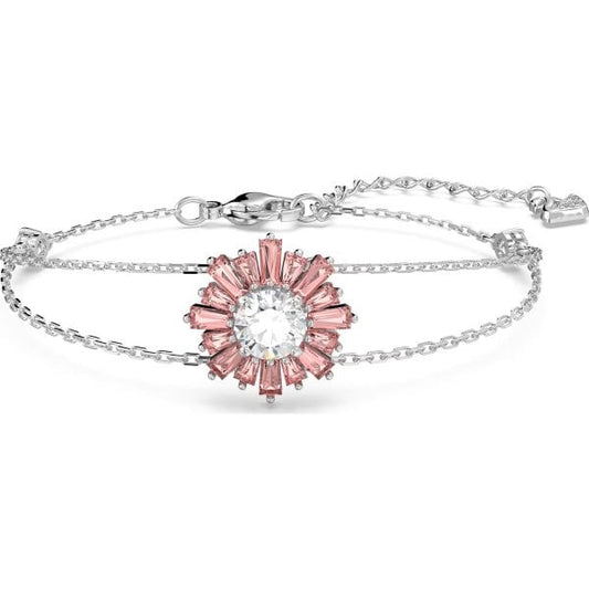 Sunshine bracelet, Pink, Rhodium plated