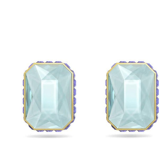 Orbita stud earrings, Octagon cut, Multicolored