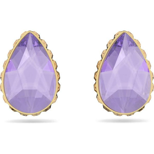 Orbita stud earrings, Drop cut, Multicolored, Gold