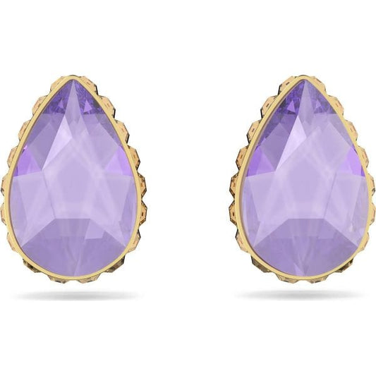 Orbita stud earrings, Drop cut, Multicolored, Gold