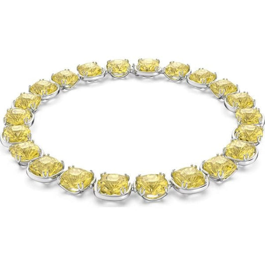 Harmonia choker, Cushion cut, Yellow, Rhodium