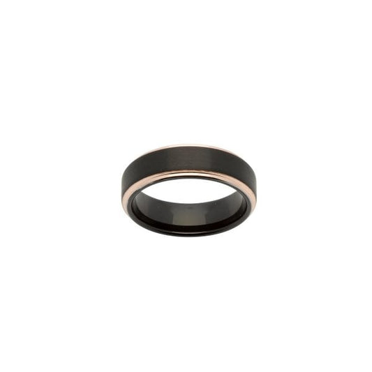 Gents Tungsten Ring w/ Black IP Coating - Size 62