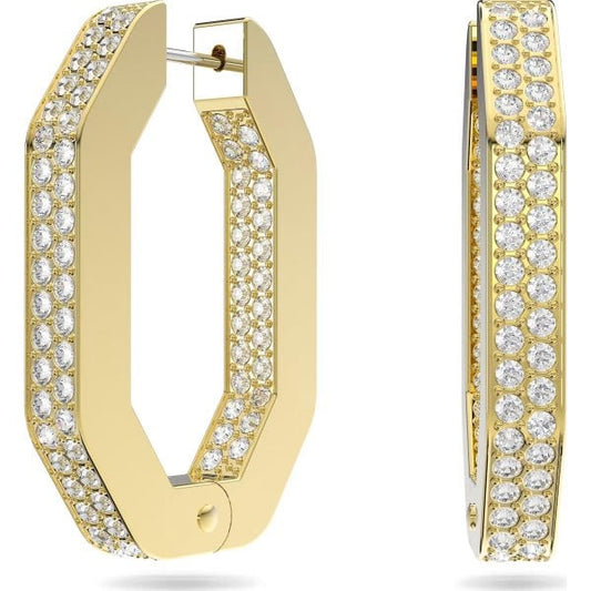 Dextera hoop earrings, Octagon, Pavé, Medium,