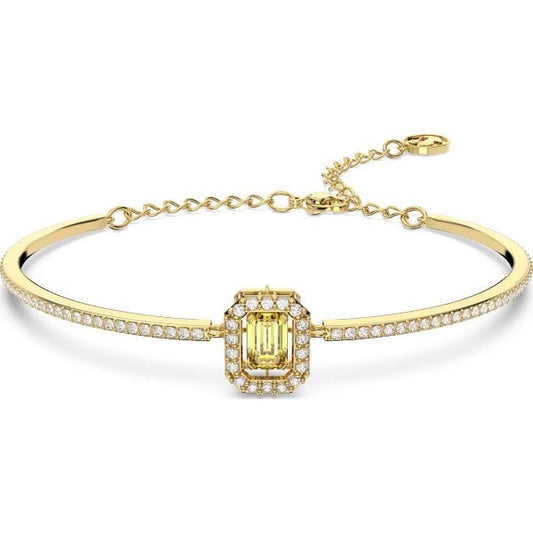 Millenia bangle, Octagon cut, Yellow, Gold-tone