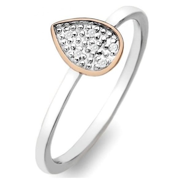 Teardrop Silver & Rose Gold Ring