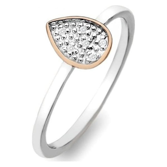 Teardrop Silver & Rose Gold Ring