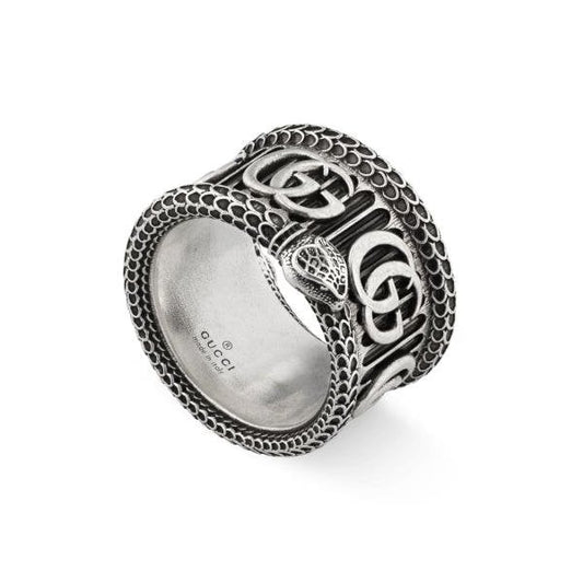 Silver ring with Double G - Size 18