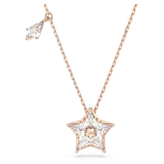 Stella pendant, Kite cut, Star, White, Rose gold