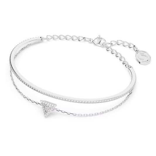 Ortyx bracelet, Triangle cut, White, Rhodium