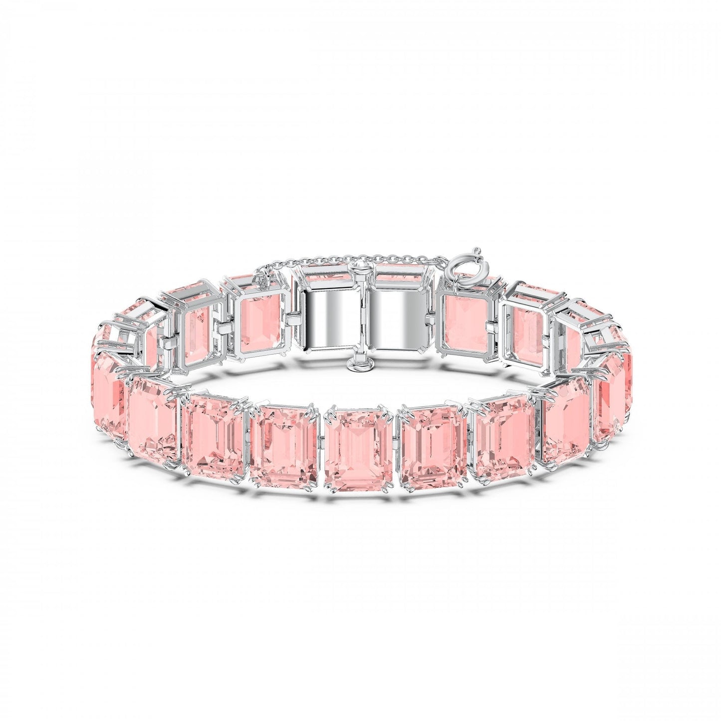 Millenia bracelet, Octagon cut, Pink, Rhodium