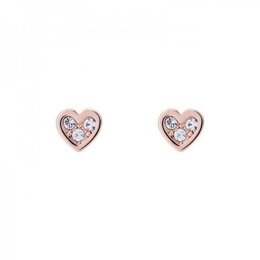 Neena Rose Gold Finish Nano Heart Stud Earrings