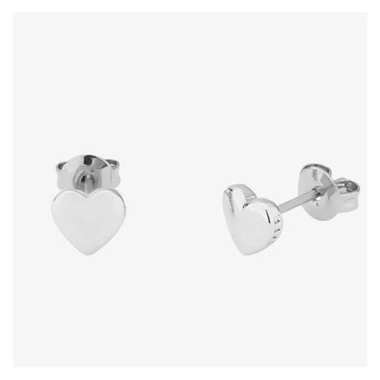 Harly Silver Finish Tiny Heart Stud Earrings