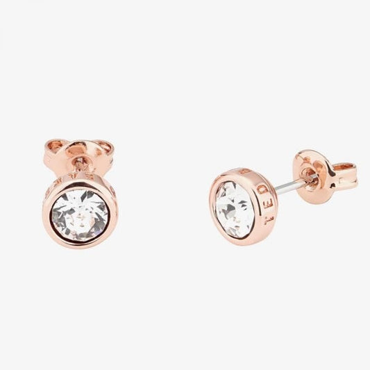 SINAA Rose Gold Tone Crystal Stud Earrings