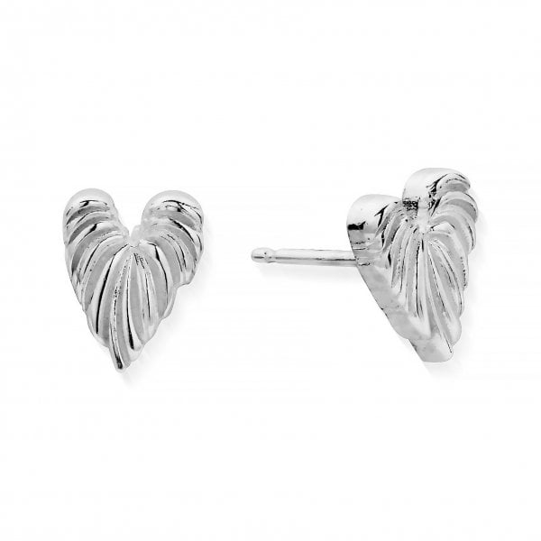 Leaf Heart Stud Earrings