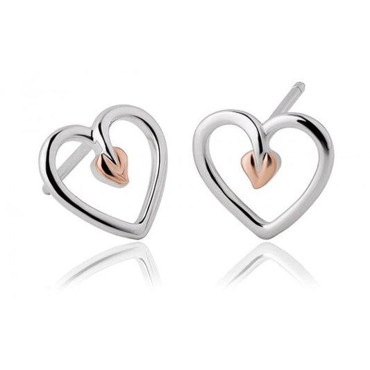 Tree of Life Heart Stud Earrings