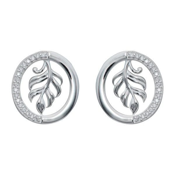 Sterling Silver Stud Earrings w/ CZ