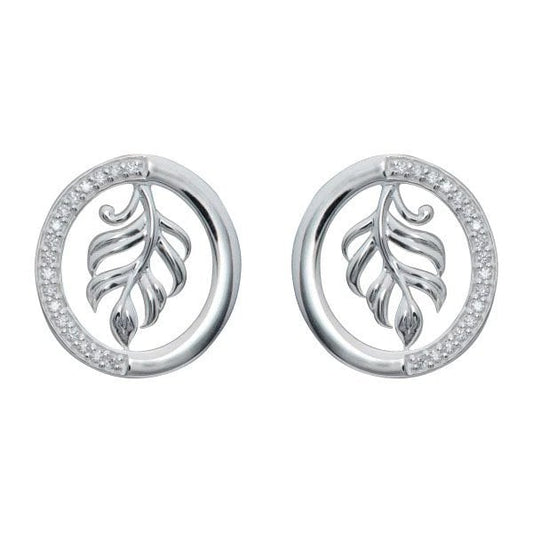 Sterling Silver Stud Earrings w/ CZ