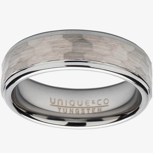 Tungsten Ring hammered