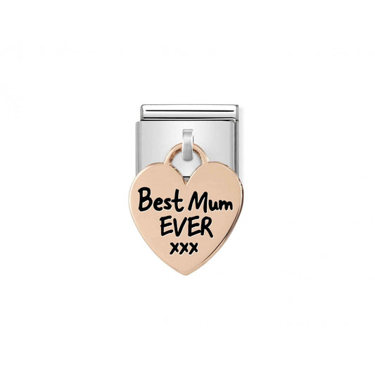"Best Mum Ever" Engraved Rose Gold Charm