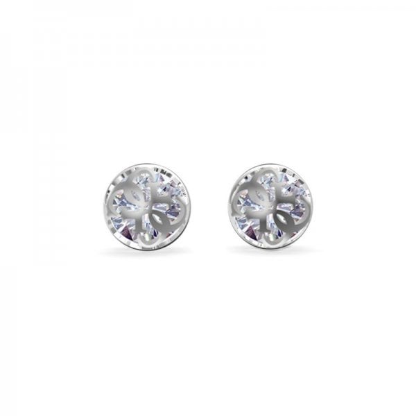 GJ 4G Logo Boule Silver & Crystal Studs