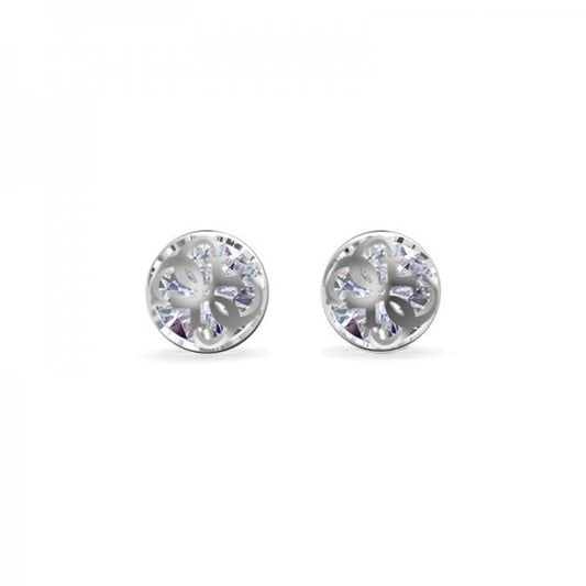 GJ 4G Logo Boule Silver & Crystal Studs