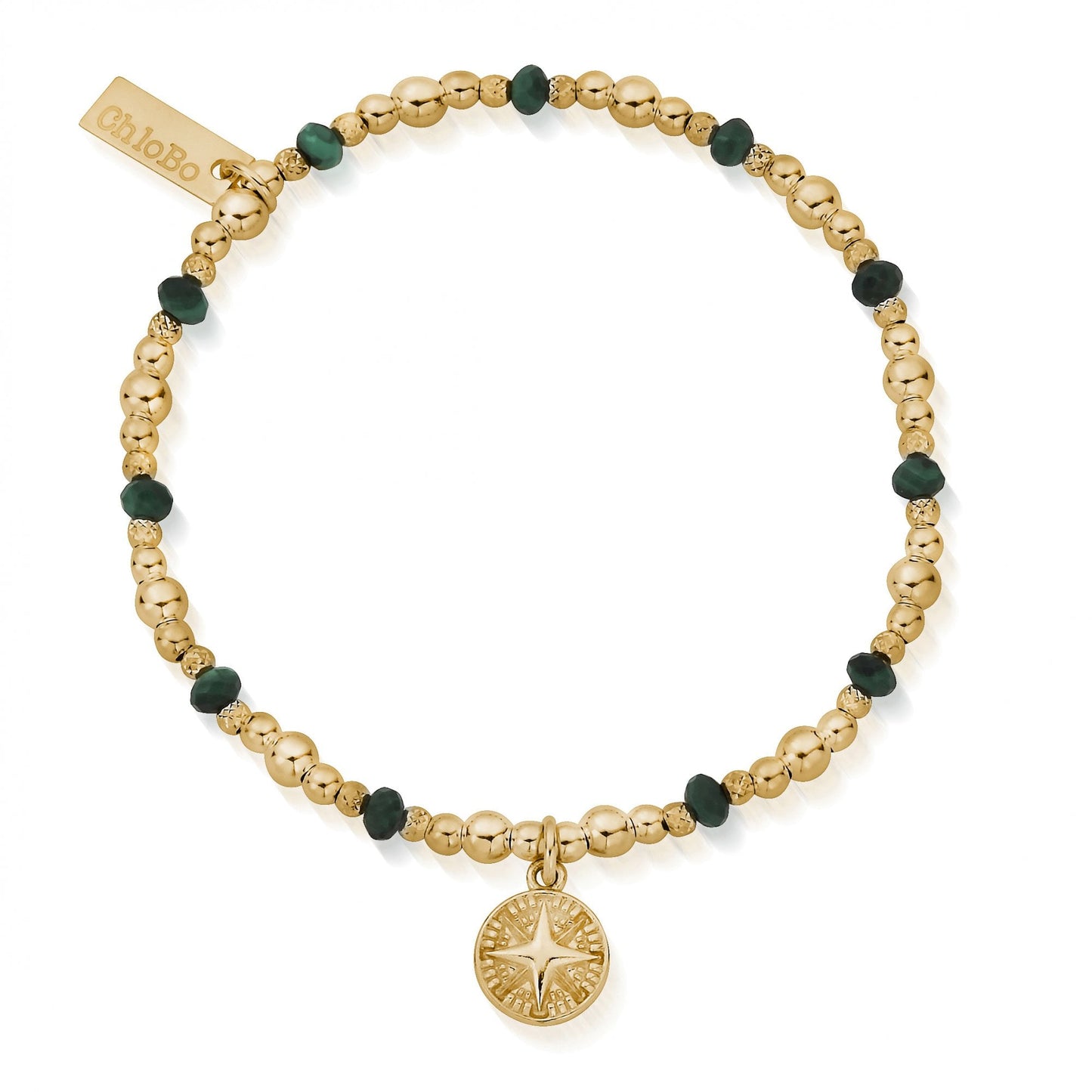 Gold Tranquil Journey Malachite Bracelet