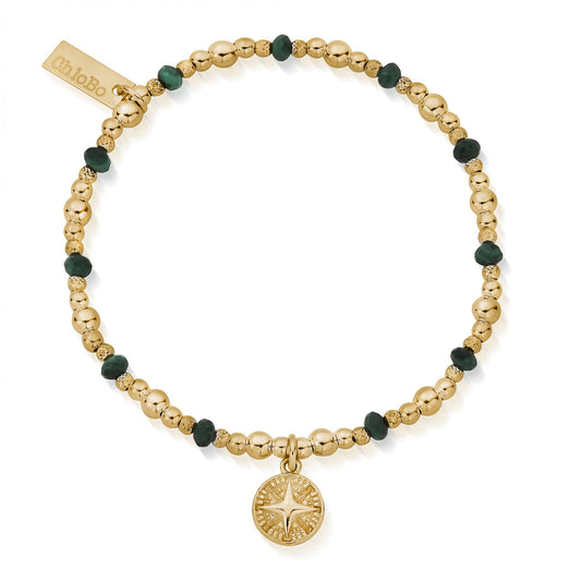 Gold Tranquil Journey Malachite Bracelet